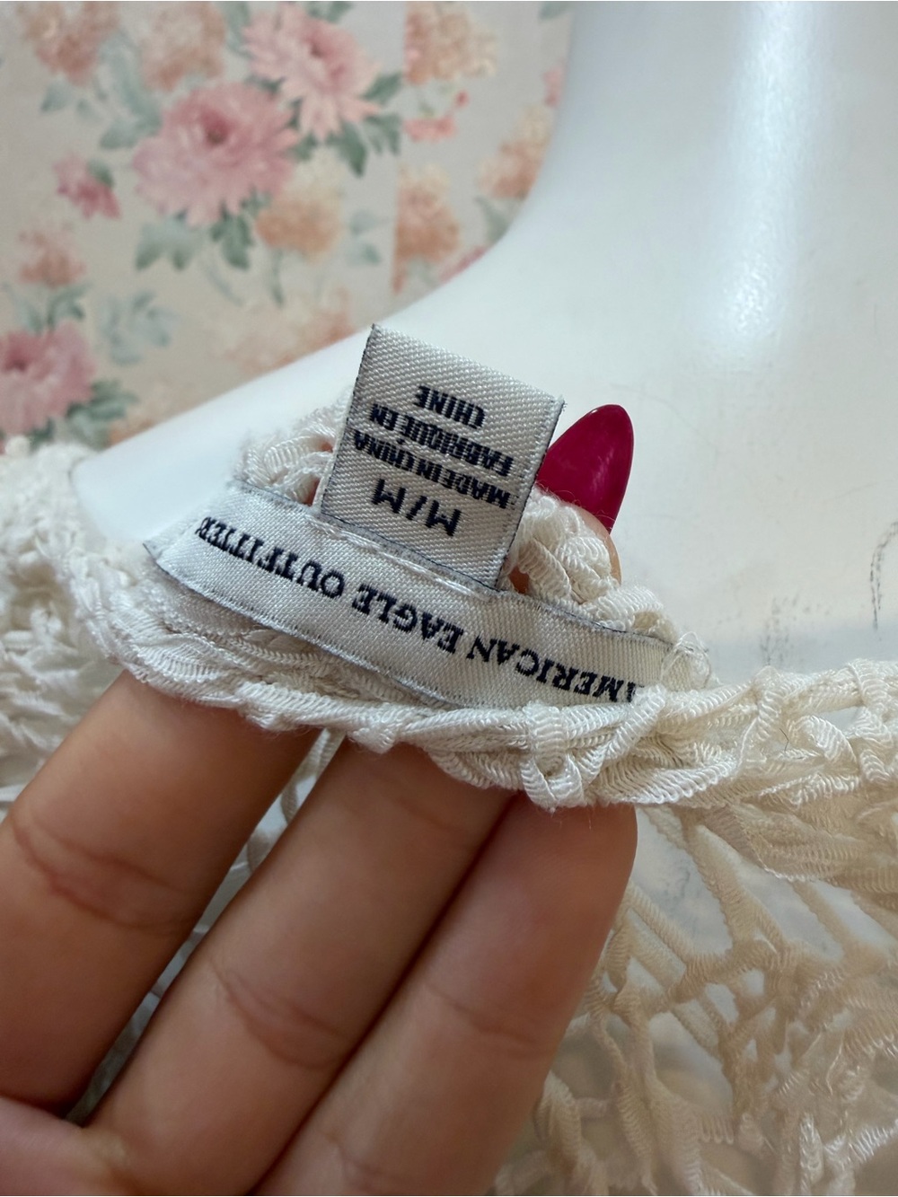 American Eagle Outfitters Longline Open-Knit Cardigan - Cream - Picture 4 of 6